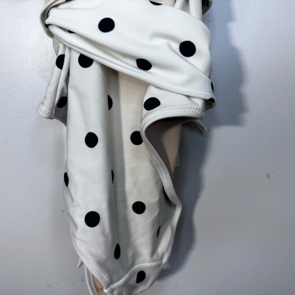 Old Navy Cream Polka Dot Wrap-Front Swimsuit Size Large - Picture 8 of 12